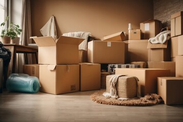 Packing up life, one box at a time, homely vibe.