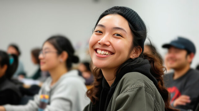 Cheerful University Students Engaged in Learning and Enjoying Campus Life