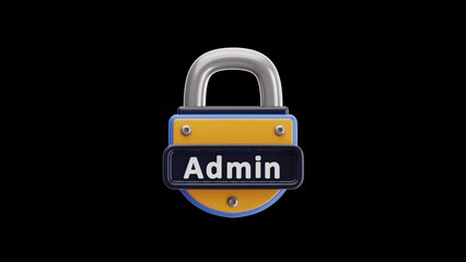 3D Animation of Access Granted wtih Padlock | Alpha Channel