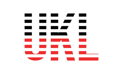 UKL three initial letter iconic line negative space minimal logo design vector template. monogram, abstract, wordmark, business, typography, minimalist, brand, company, flat, modern, unique, simple