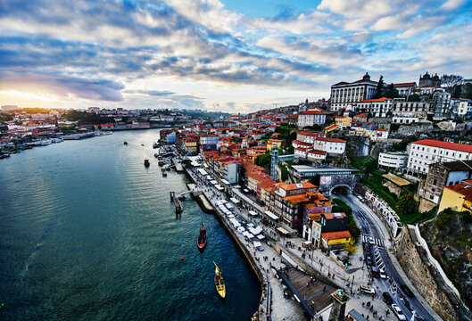 Fototapeta Landscape of Porto and the Douro river, Porto, Portugal, Lisbon, Europe