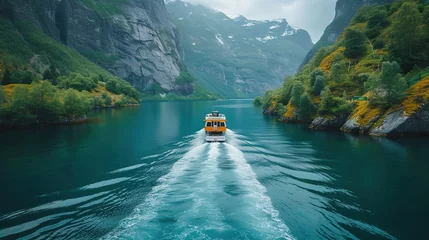 Gordijnen Summer vacations travel concept. Quiet calm natural wallpaper. © andriyyavor