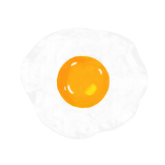 Fried egg on transparent background.