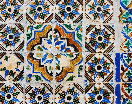 Colorful tiles in Sintra, Portugal, Europe