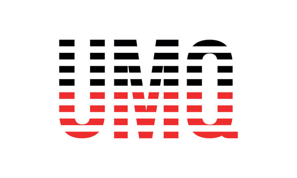 UMQ three initial letter iconic line negative space minimal logo design vector template. monogram, abstract, wordmark, business, typography, minimalist, brand, company, flat, modern, unique, simple