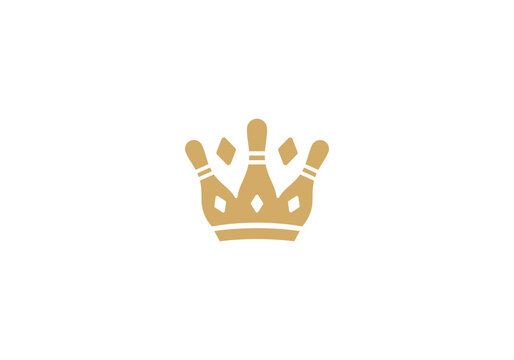 king bowling club sport logo design concept