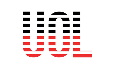 UOL three initial letter iconic line negative space minimal logo design vector template. monogram, abstract, wordmark, business, typography, minimalist, brand, company, flat, modern, unique, simple
