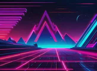 Digital Uprising: A Symphony of Colors in Sci-Fi Punk Synthwave Retro Techno