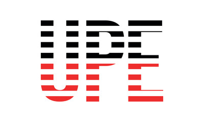 UPE three initial letter iconic line negative space minimal logo design vector template. monogram, abstract, wordmark, business, typography, minimalist, brand, company, flat, modern, unique, simple