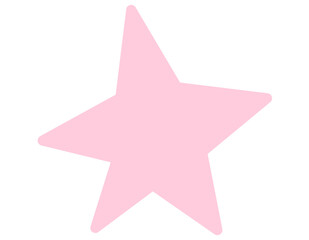 illustration of a soft pink star with a gentle color tone, set against a crisp white background, representing simplicity and charm