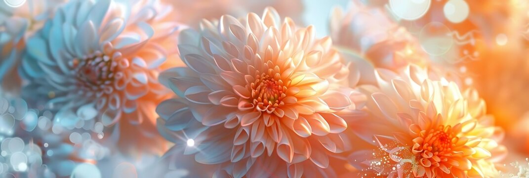 Abstract flower background wallpaper, beautiful poster design, flowers, neon colors, colorful, watercolor, wide screen