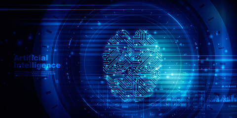 2d illustration Abstract futuristic electronic circuit technology background