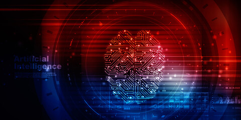 2d illustration Abstract futuristic electronic circuit technology background