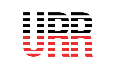 URR three initial letter iconic line negative space minimal logo design vector template. monogram, abstract, wordmark, business, typography, minimalist, brand, company, flat, modern, unique, simple