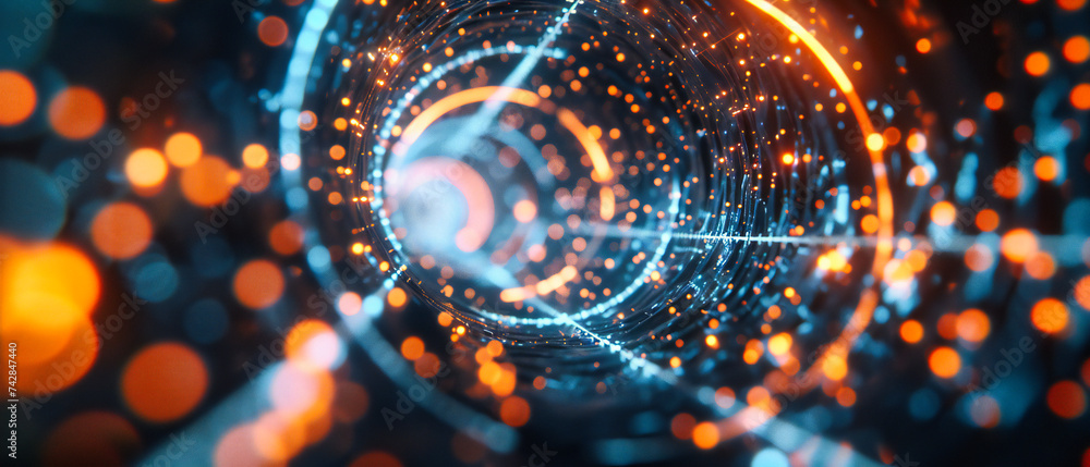Aufkleber digital universe: networking and futuristic technology in a cosmic abstract concept