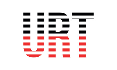 URT three initial letter iconic line negative space minimal logo design vector template. monogram, abstract, wordmark, business, typography, minimalist, brand, company, flat, modern, unique, simple