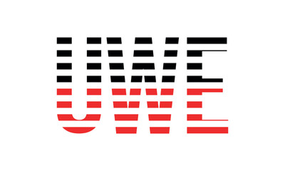 UWE three initial letter iconic line negative space minimal logo design vector template. monogram, abstract, wordmark, business, typography, minimalist, brand, company, flat, modern, unique, simple