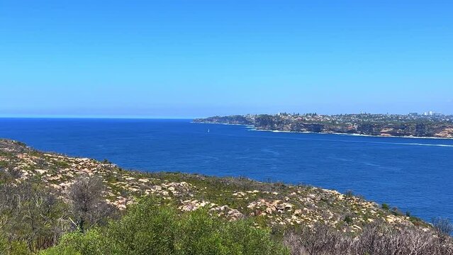 Sydney Harbour viewed from North Head Manly views of South Head Sydney CBD Mosman circular quay double bay north Sydney Taronga zoo  yacht ferry speed boats rock cliffs NSW Australia