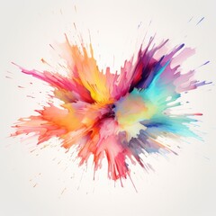 Pastel Paint Explosion: Abstract and Textured Burst of Colorful Pastel Paint on Light Background -