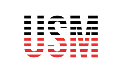 USM three initial letter iconic line negative space minimal logo design vector template. monogram, abstract, wordmark, business, typography, minimalist, brand, company, flat, modern, unique, simple