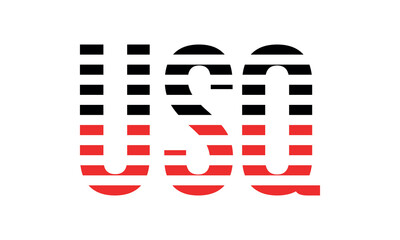 USQ three initial letter iconic line negative space minimal logo design vector template. monogram, abstract, wordmark, business, typography, minimalist, brand, company, flat, modern, unique, simple