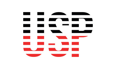 USP three initial letter iconic line negative space minimal logo design vector template. monogram, abstract, wordmark, business, typography, minimalist, brand, company, flat, modern, unique, simple