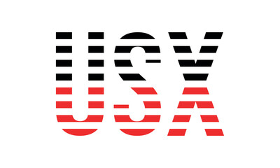 USX three initial letter iconic line negative space minimal logo design vector template. monogram, abstract, wordmark, business, typography, minimalist, brand, company, flat, modern, unique, simple