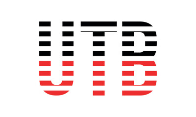 UTB three initial letter iconic line negative space minimal logo design vector template. monogram, abstract, wordmark, business, typography, minimalist, brand, company, flat, modern, unique, simple