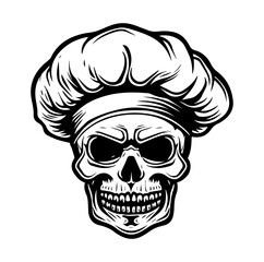 skull wearing a chef's hat