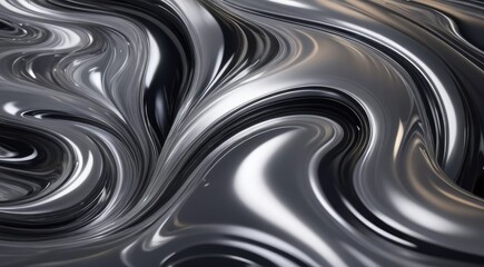 Chromaluxe Brilliance: Elevate Your Design with Silver Chrome Abstract Energy Flow