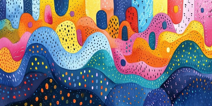 Naklejki Colorful watercolor style pattern
