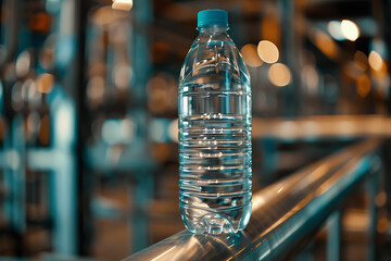 bottle of water at a metering station in a factory rs