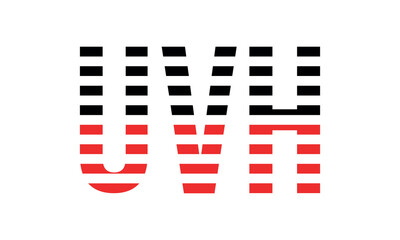 UVH three initial letter iconic line negative space minimal logo design vector template. monogram, abstract, wordmark, business, typography, minimalist, brand, company, flat, modern, unique, simple