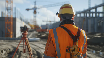 construction worker on a construction site generative ai