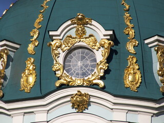 Fragments of the facade of St. Andrew's Orthodox Church in Kyiv