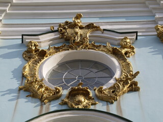 Fragments of the facade of St. Andrew's Orthodox Church in Kyiv
