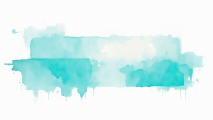 Obraz premium Abstract Watercolor Cyan Brush Stroke on white background