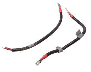 Automotive wiring harness with positive battery terminal for generator. Vehicle security systems.