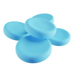 3D Illustration of Blue Blood Cells
