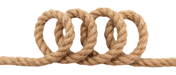 Jute. Twisted linen rope on a white background. Rope