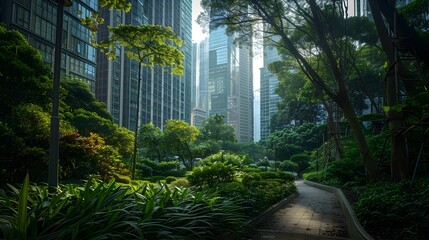 Green city concept, Eco-friendly building in the modern city