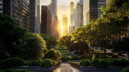 Green city concept, Eco-friendly building in the modern city