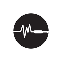 Audio Cable Icon, Plug Wire Vector Art Illustration