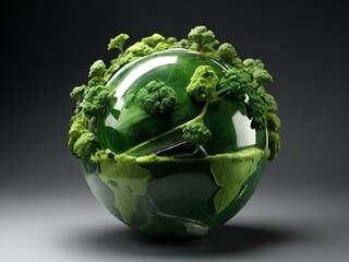 Planet earth green planet ecology concept, metaphoric, green energy, sustainability. Concept metaphoric globe