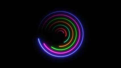 Abstract beautiful colorful neon circle frame loading icon background illustration.