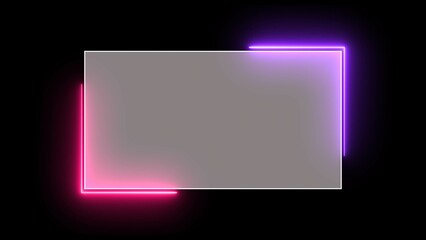 Abstract neon rectangle frame icon illustration background .