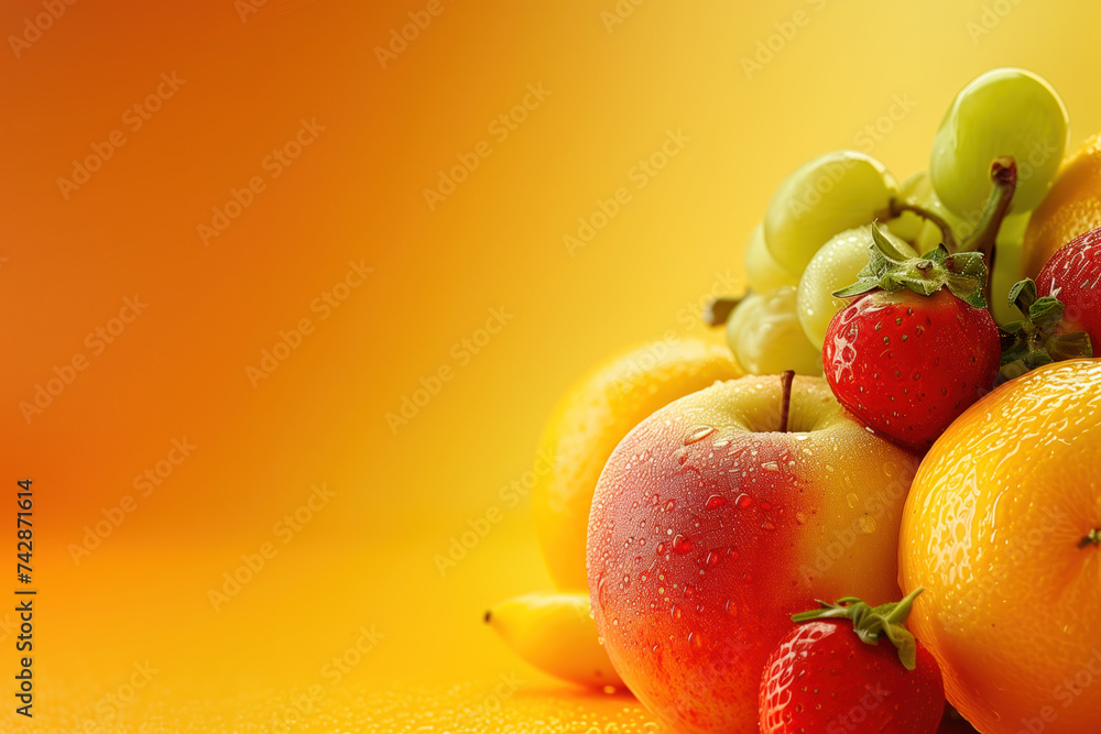 Aufkleber a slide background for showcasing a healthy lifestyle. fruits and vegetables. background image. crea