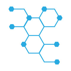 Obraz na płótnie Canvas Hexagonal molecule badge