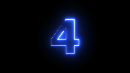Abstract beautiful blue neon text number illustration background .