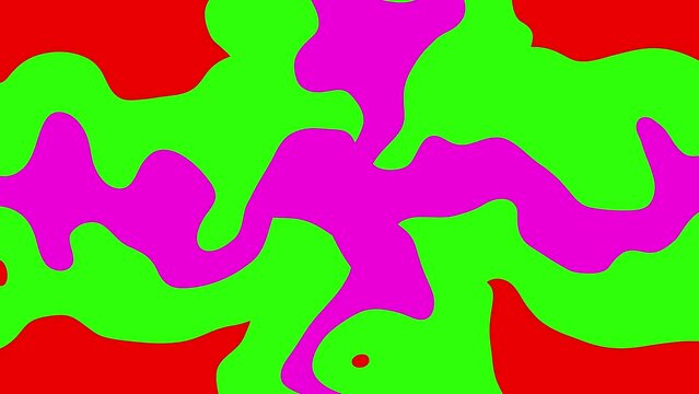 Abstract colorful camouflage pattern with red green and pink shapes animated Suitable for background.